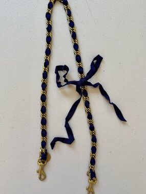 Clare V - shoulder ribbon strap in navy